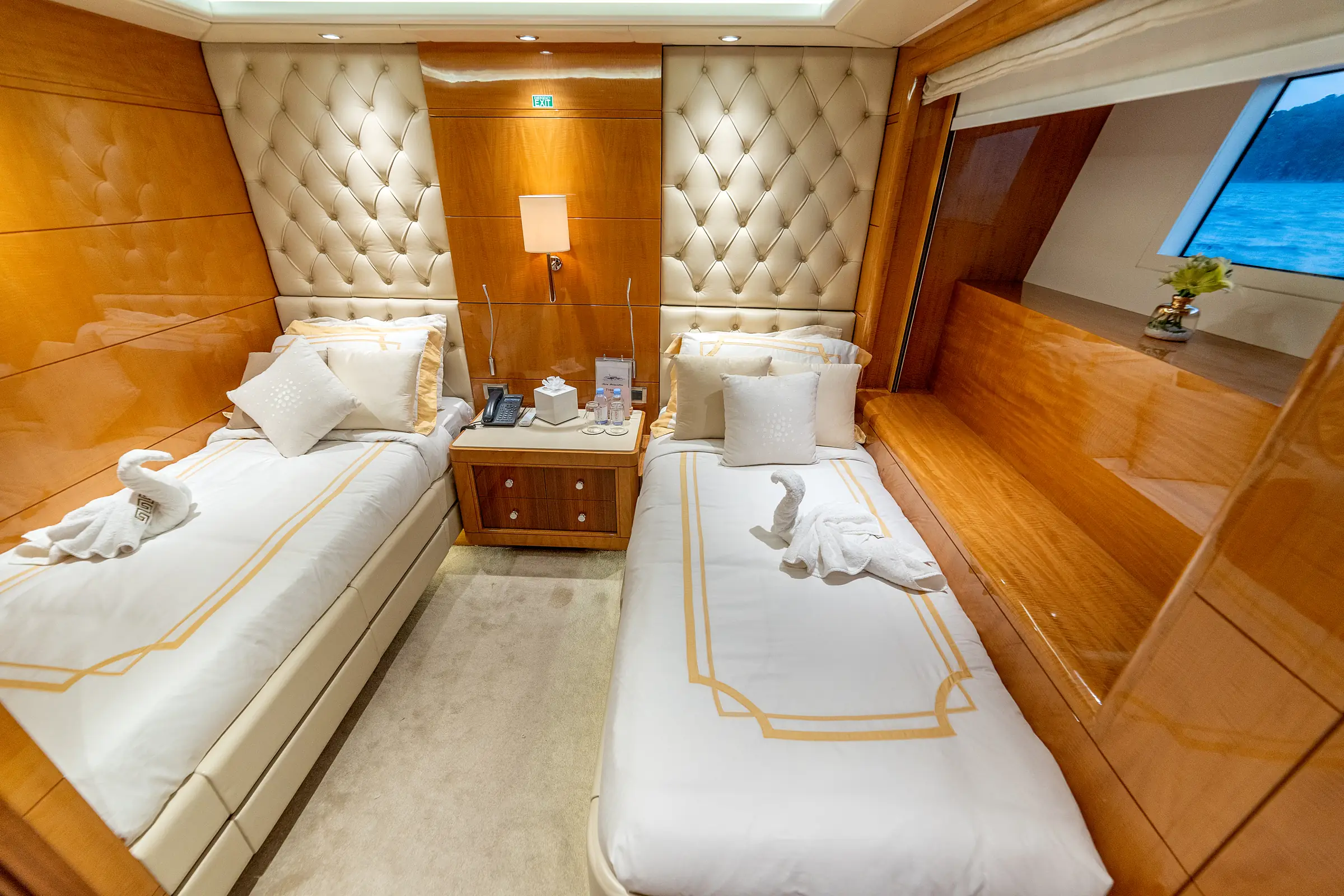 A twin-bedded suite on the lower deck