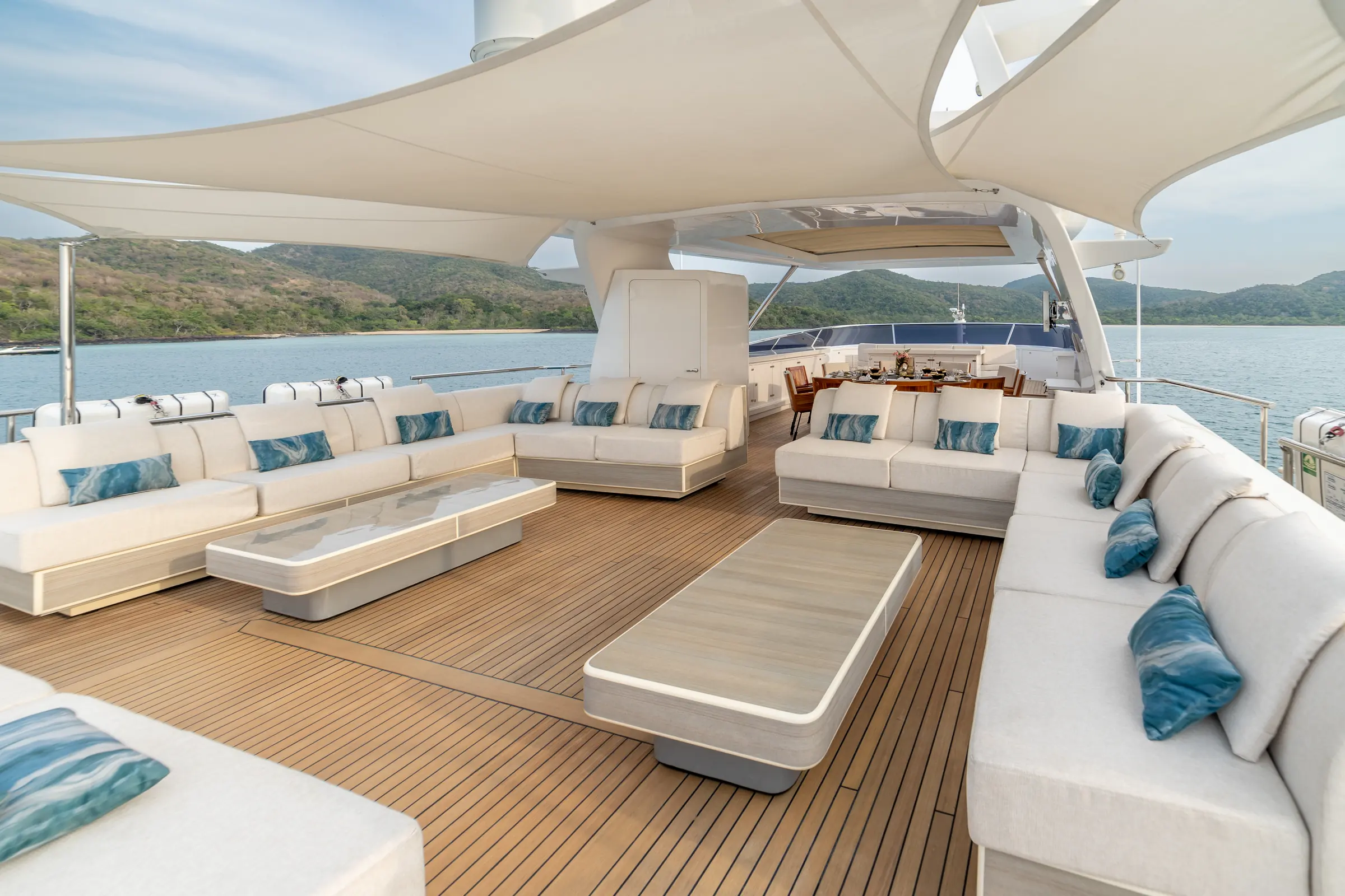 Loungers and sofas on the sun deck