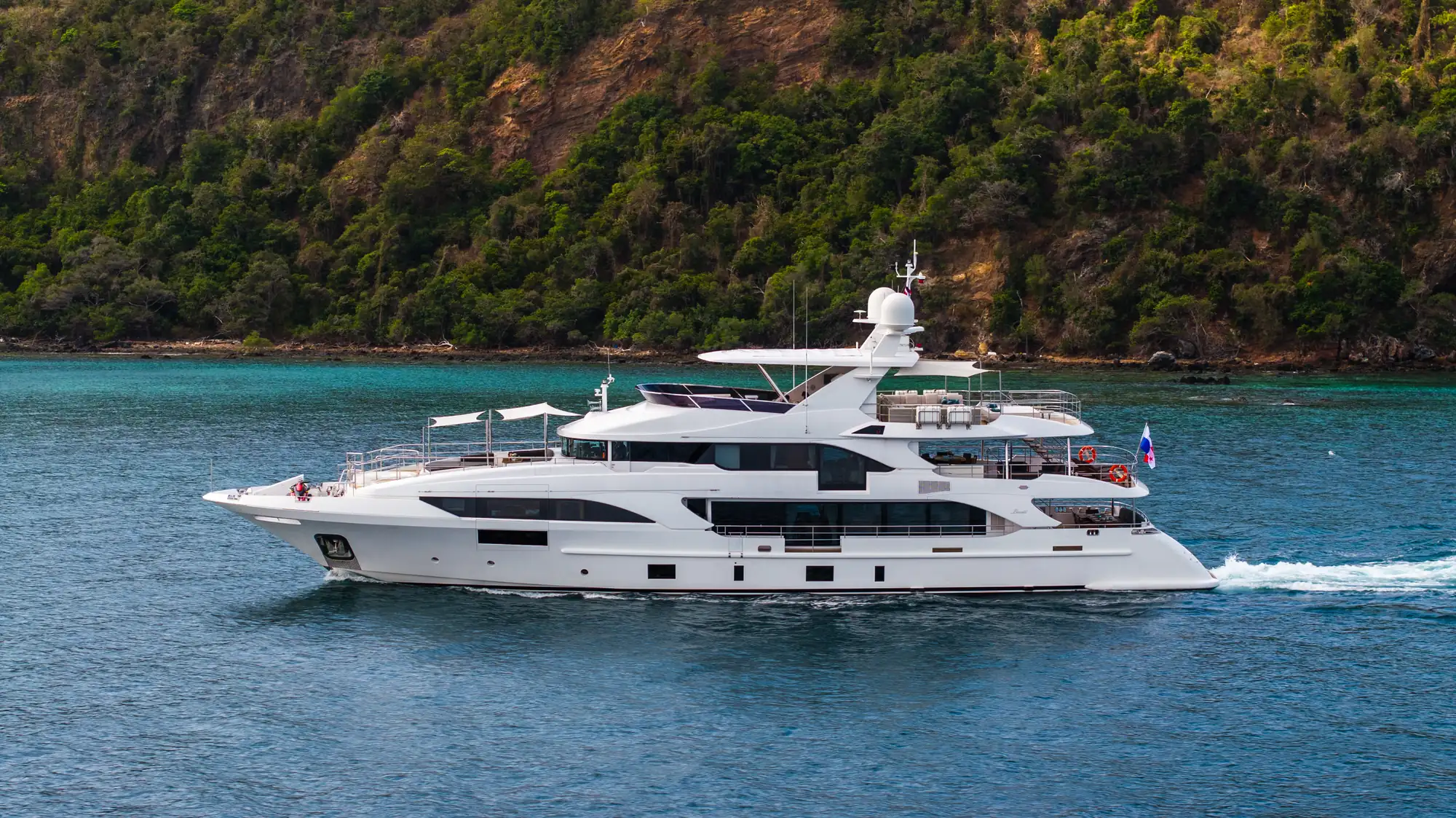 Asia Poseidon under way, seen from her port side